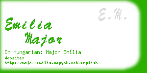 emilia major business card